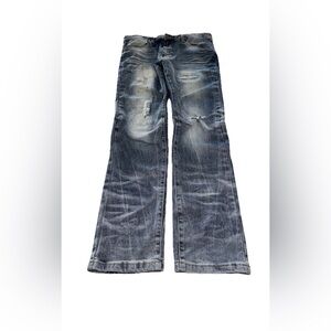 Smoke rise denim co distressed blue jeans size 36x32